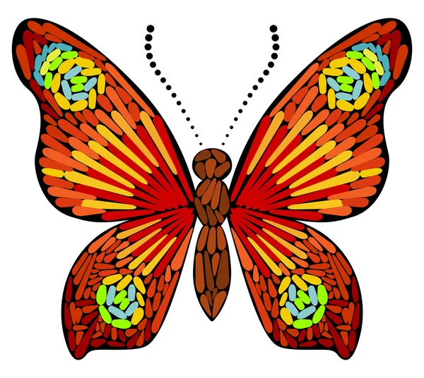 Mariposa decorativa — Vector de stock