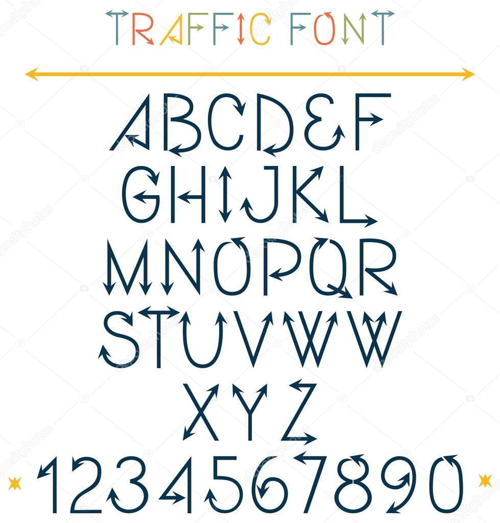 Traffic Font Letters