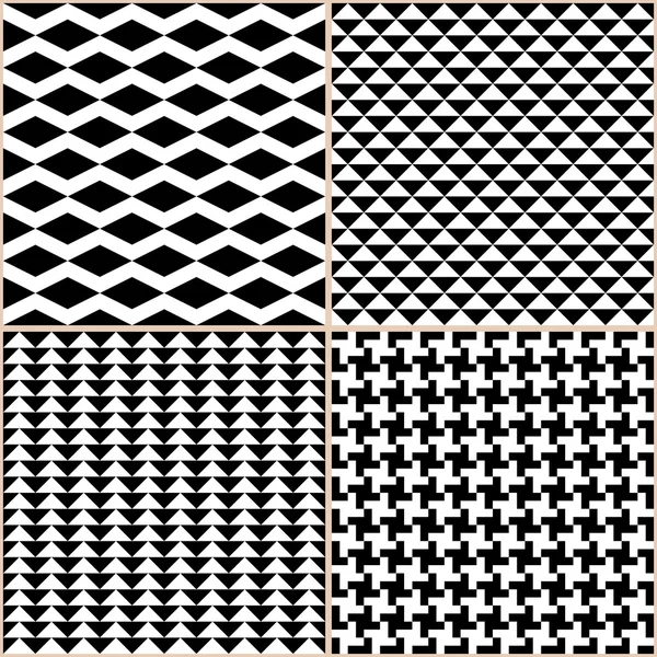 Zwart-wit patronen — Stockvector