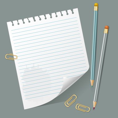 sayfa ve kalemleri yırtık