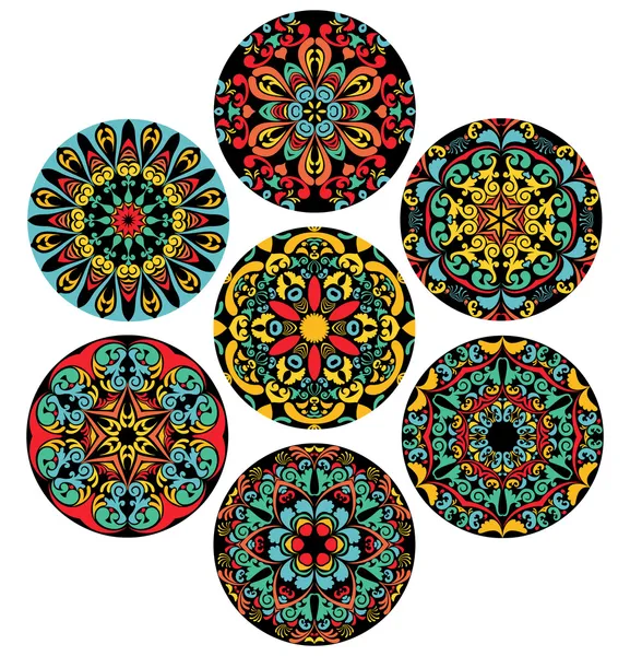 Set Of Brigh Circle Patterns — Stock Vector