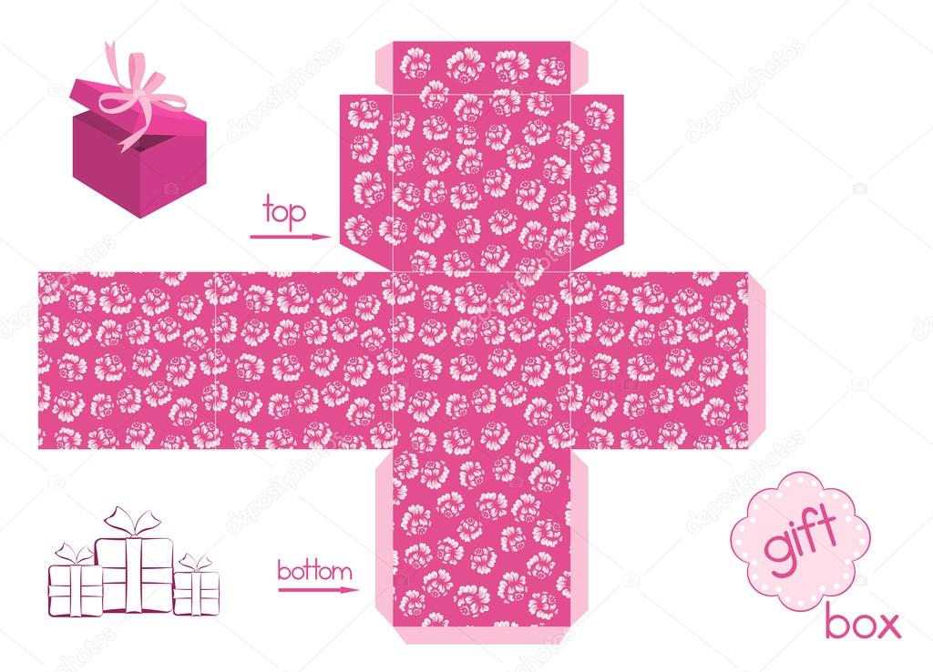 Template For Cute Gift Box Stock Vector by ©KsanasK 46221161