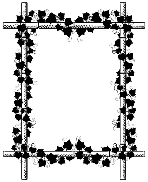 Efeu um Bambusrahmen — Stockvektor