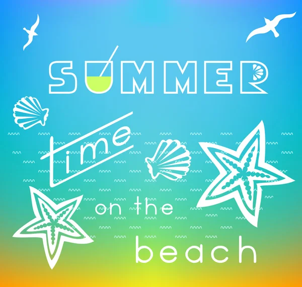 Heure d "été sur la plage — Image vectorielle