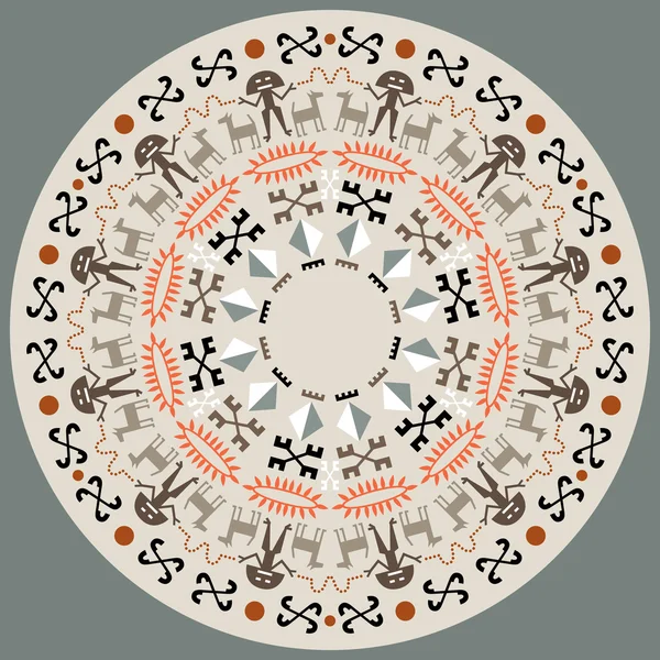 Disco con arte aborigen — Vector de stock
