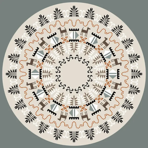 Disque avec ornement tribal — Image vectorielle