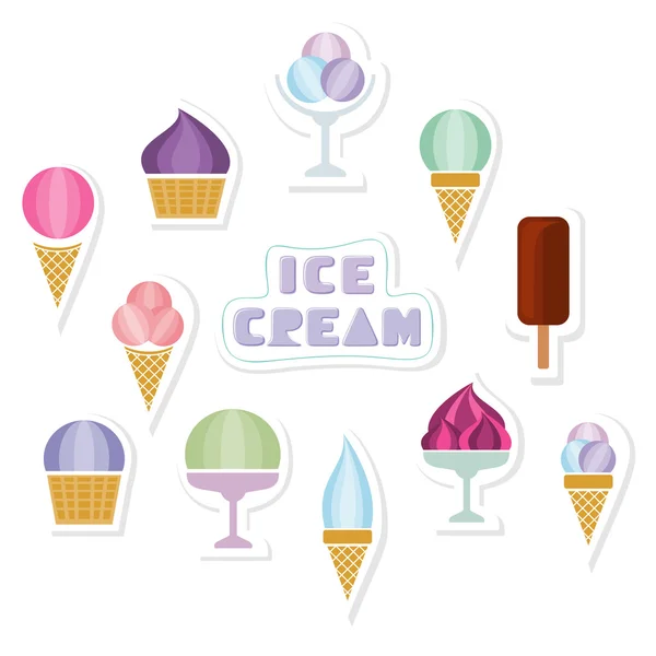 Ice Cream Icons — Stock Vector