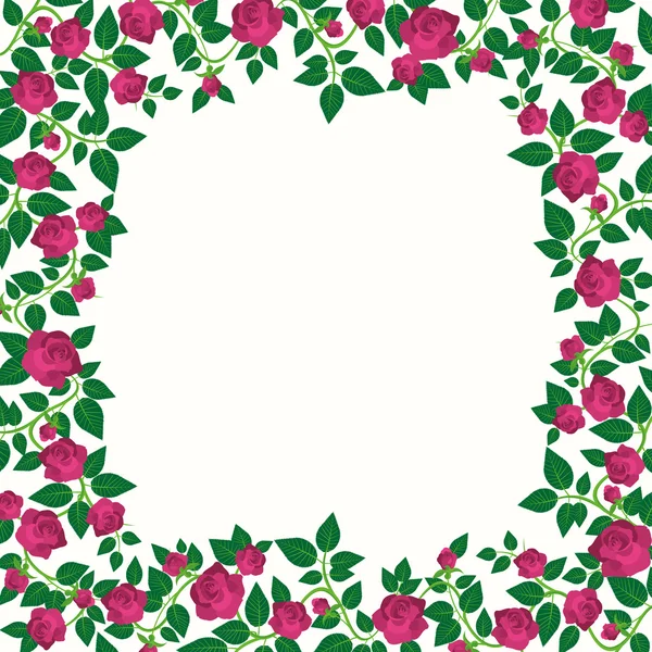 Frontera decorativa con rosas — Archivo Imágenes Vectoriales