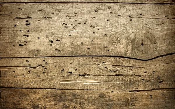 Textura de tablones de madera antiguos con patas de termitas, fondo —  Fotos de Stock