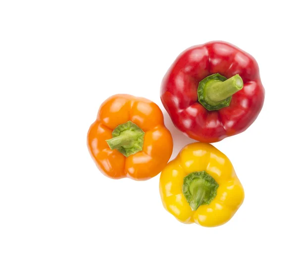 Colorful sweet peppers on white background — Stock Photo, Image