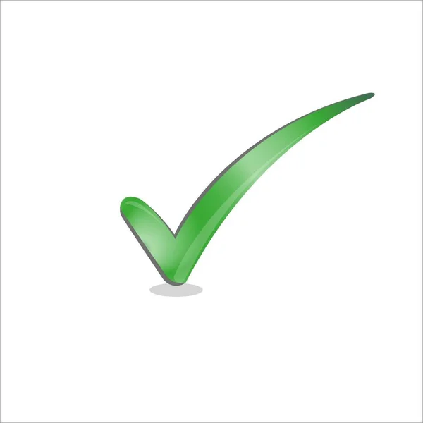 Beyaz arkaplanda gölgesi olan yeşil işaret simgesi. İğrenç sembol. Vektör illüstrasyonu