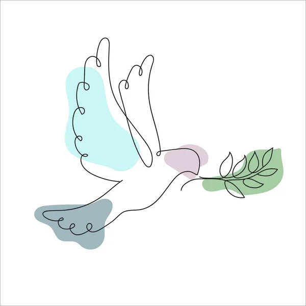 Soyut şekilli bir çizim güvercini. Baskı, kapak, duvar kağıdı, asgari ve doğal duvar sanatı için sanat tasarımı. Beyaz arkaplanda vektör illüstrasyonu.