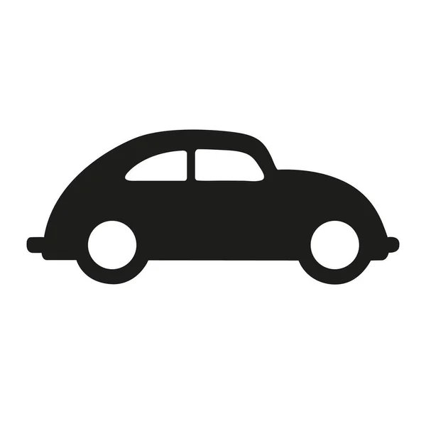 Siyah araba silueti. Araç simgesi beyaz arkaplanda izole edildi. Vektör illüstrasyonu.