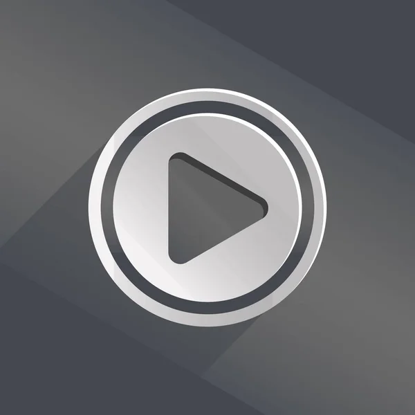 Ortam oynatıcı düz düğme simgesi. Gri gradyan arkaplanda beyaz düğmeyi oynat