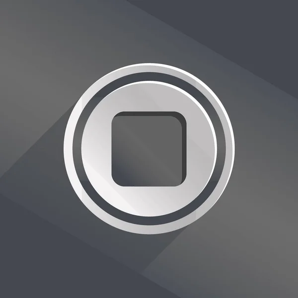 Ortam oynatıcı düz düğme simgesi. Gri gradyan arkaplanda beyaz düğmeyi durdur