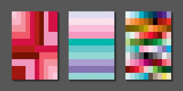 Obdélníkové Abstraktní Pozadí Barevný Design Gradientu Vektorová Ilustrace Triptych — Stock fotografie