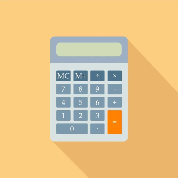 Colorfull Calculator Icon Long Shadow Orange Background Flat Design Vector — стоковое фото