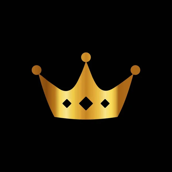 Golden crown icon. Queens or kings crown logo. Vector illustration with gradient isolated on black background.