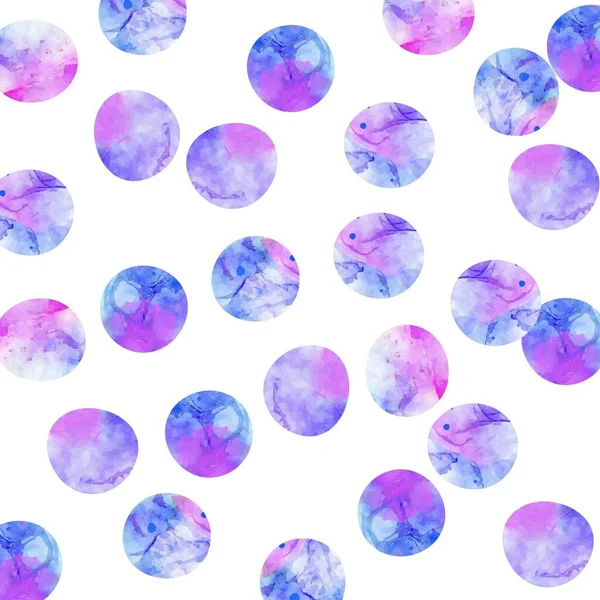 Mavi menekşe suluboya tasarım beyaz arkaplanda daireler şeklinde. Vektör illüstrasyonu.