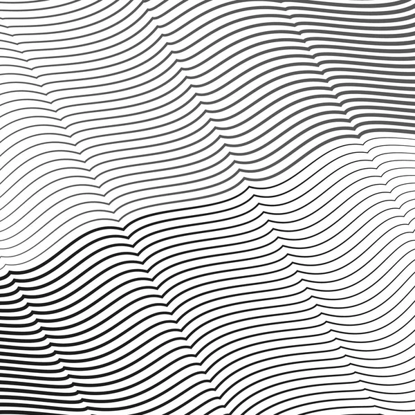 Farklı yönlerde gri dalgalı çizgilerin deseni. Soyut arkaplan. Vektör illüstrasyonu.