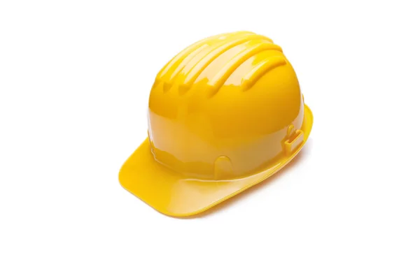 Yellow hard hat isolated on white — Stock Photo, Image