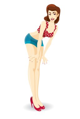 güzel bir pinup kız kot şort