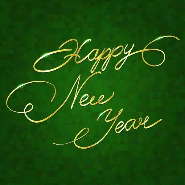 Happy new year text on green background — Stock Vector