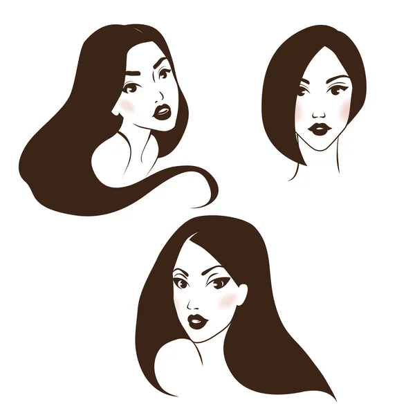 Ilustrasi sederhana tentang wanita cantik yang cocok untuk perawatan rambut atau salon kecantikan Stok Vektor Bebas Royalti