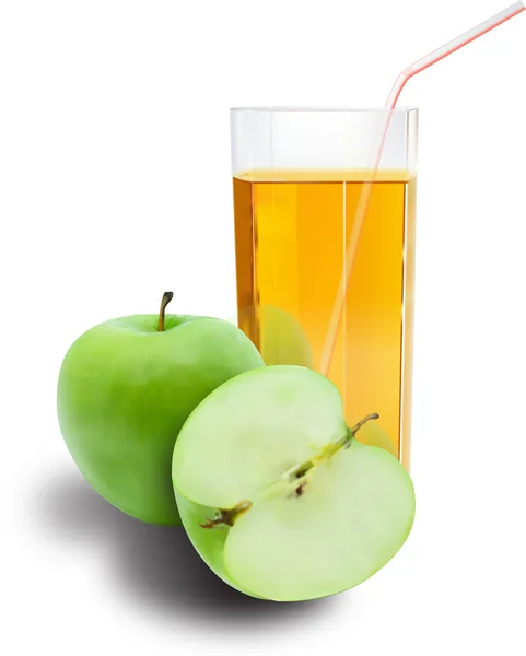 Apfelsaft und Äpfel — Stockvektor