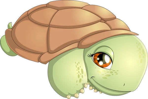 Pequeña tortuga encantadora — Vector de stock