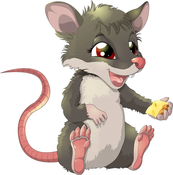 Ratón y queso — Vector de stock