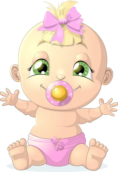 Baby girl — Stock Vector