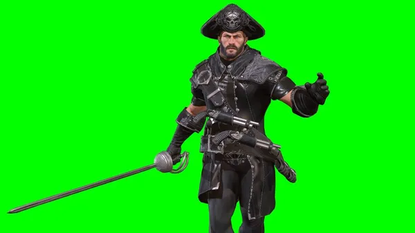 Pirata homem 3d ilustração 3d render — Fotografia de Stock