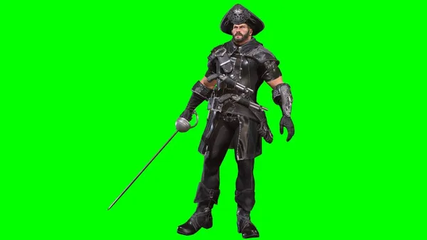 Pirata homem 3d ilustração 3d render — Fotografia de Stock