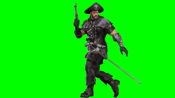 Пиратский человек 3D иллюстрация 3D рендеринг Стоковое Изображение