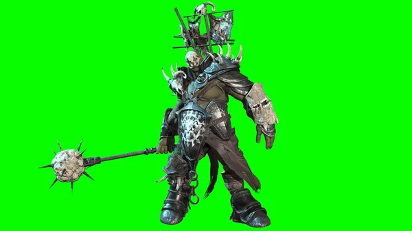 Riesiges Ork-Monster mit einem Knüppel-3D-Modell — Stockfoto