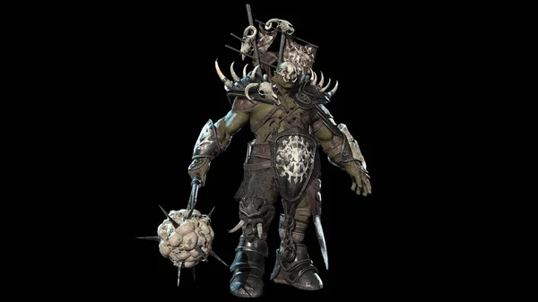 Huge orc monster with a cudgel 3d model — Stockfoto