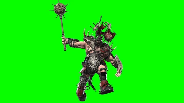 Enorm orc monster med en Cudgel 3D-modell Stockbild