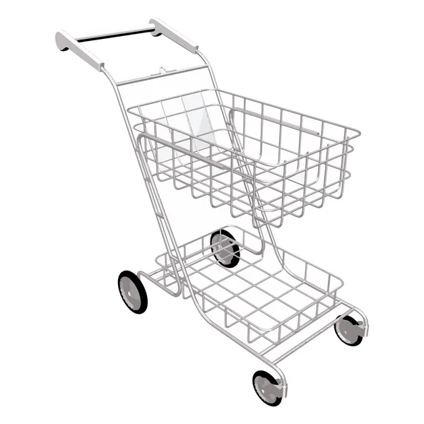 Grocery Cart Shops Food Trolley Illustration Vector Illustration Eps — Stock Vector