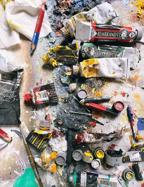 bir ressamın çalışma alanı