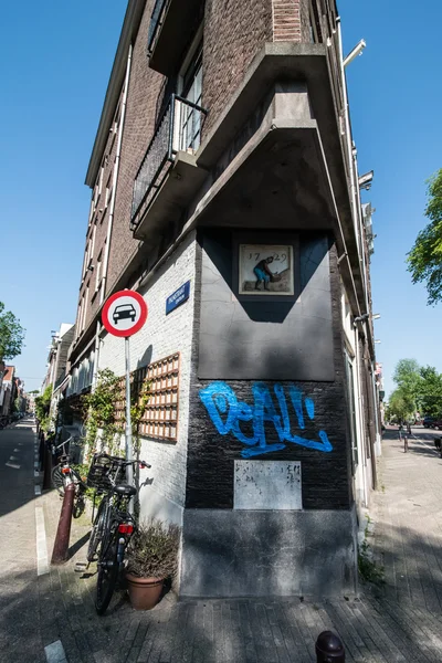 Trekantiga hus i amsterdam — Stockfoto