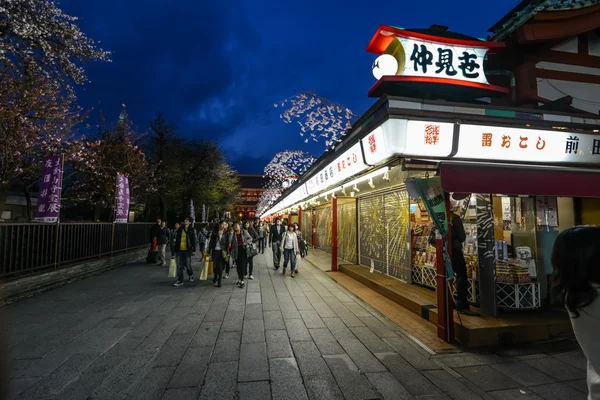 夜、東京の浅草 — ストック写真