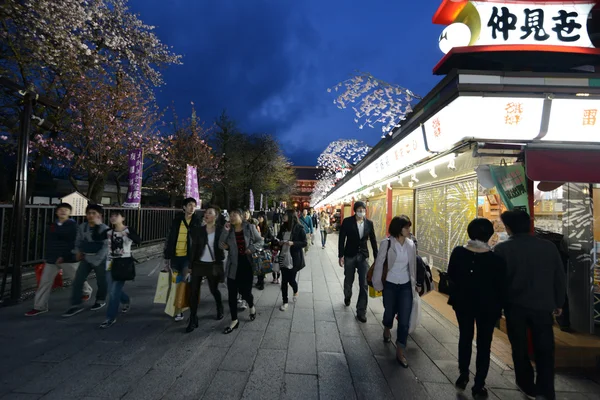 Asakusa på natten, tokyo — Stockfoto