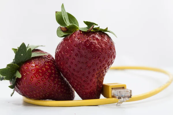 Strawberry connected — Stock Photo, Image