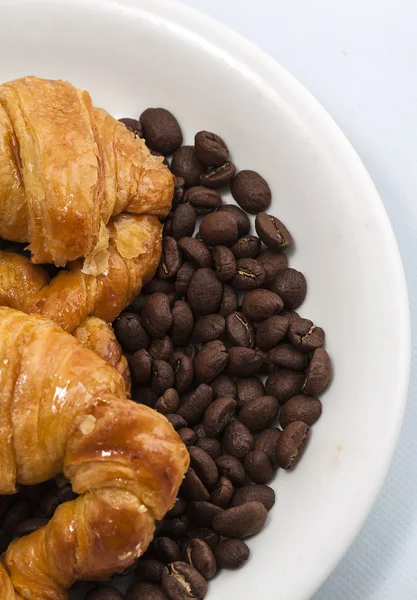 Croissant e café — Fotografia de Stock