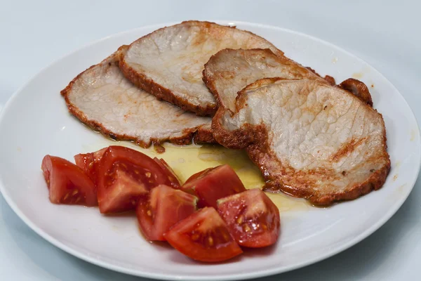 トマトと豚肉ステーキ — ストック写真