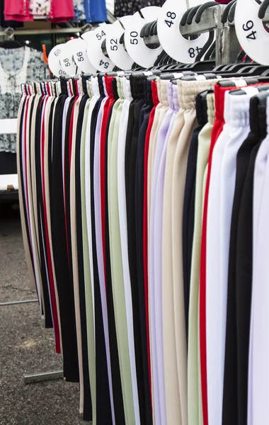 Trousers at street market — Stock Photo, Image