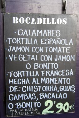 tapas, raciones, menü