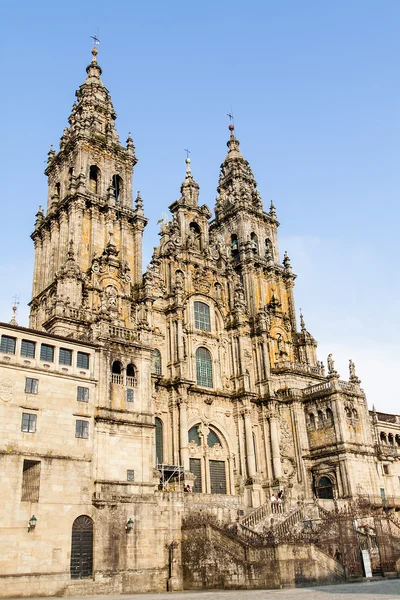 Romanic facade of the catherdal at Santiago de Compostela — Stock Photo, Image