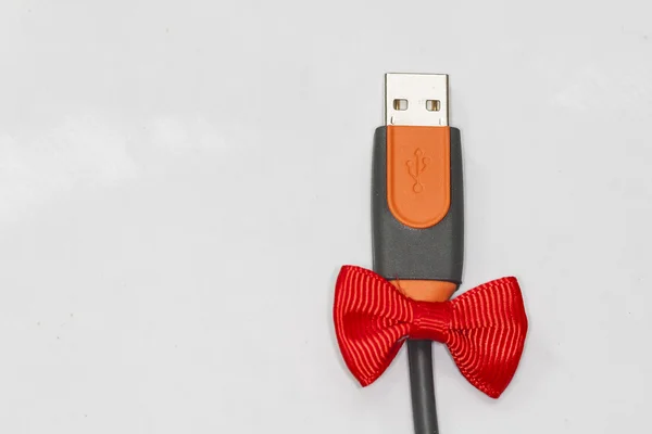 USB-stekker met lint — Stockfoto